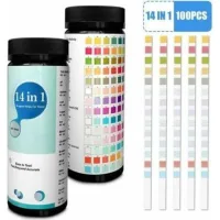 Lot De 100 Bandelettes De Test 14 En 1 Pour L'Eau Potable Et L'Eau Du Robinet, Détection Facile Et Rapide De La Dureté, Ph, Taux De Brome, Nitrate Et Plus Encore