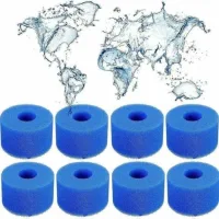 Sabir Lot De 8 Filtres En Mousse De Type S1, Spa Pour Intex S1, Réutilisables, Pour Piscine De Type S1, Pour Piscine, Aquarium, Spa.