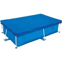 Bravix Bâche De Piscine, Rectangulaire, Résistante Aux Uv, Anti-poussière, Produits De Piscine, Bleu - 220 X 150 Cm