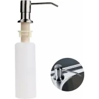 Distributeur Savon Évier Cuisine Acier Inoxydable Distributeur Savon Cuisine Encastrable Distributeur Détergent Rechargeable Pour Évier Cuisine Ensemble--