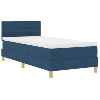Cama Tipo Box Spring Con Colchón Azul 90 X 200 Cm Tela Vidaxl