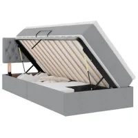 Cama Con Almacenamiento Y Colchón Gris Claro 90 X 200 Cm Vidaxl