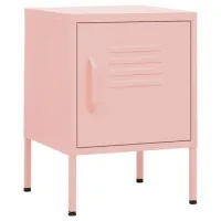 Maison Exclusive - Mesitas De Noche 2 Uds Rosa Acero 35x35x51 Cm