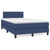 Maison Exclusive - Cama Box Spring Con Colchón Tela Azul 120x200