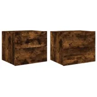 Maison Exclusive - Mesitas De Noche De Pared Con Luces Led 2 Uds
