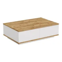 Mesa Baja De Madera "fr14" - 90 X 60 X 28 Cm - Pino Atlánticoblanco