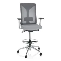 Silla De Trabajo / Taburete De Trabajo Halifax Work Tela / Tejido De Malla Gris Hjh Office