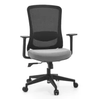 Silla De Oficina / Silla Giratoria Sedito Asiento De Tela / Respaldo De Malla Negra / Gris Hjh Office