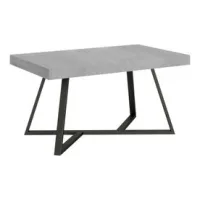Mesa Extensible 90x160/264 Cm Booster Cemento Patas Antracita