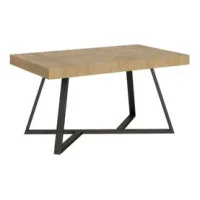 Mesa Extensible 90x160/420 Cm Booster Roble Natural Patas Antracita