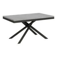 Mesa Extensible 90x160/420 Cm Karida Evolution Cemento Estructura Antracita
