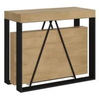 Consola Extensible 90x40/196 Cm Sketa Small Roble Natural Estructura Antracita
