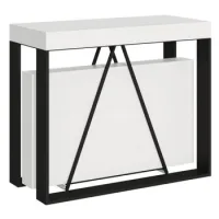 Consola Extensible 90x40/300cm Sketa Fresno Blanco Estructura Antracita