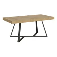 Mesa Extensible 90x200/304 Cm Booster Roble Natural Patas Antracita