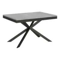 Mesa Extensible 90x160/264 Cm Plaker Evolution Cemento Estructura Antracita
