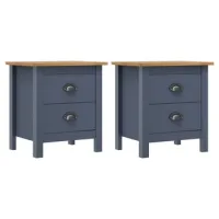 Maison Exclusive - Mesitas De Noche Hill 2 Uds Madera De Pino Gri