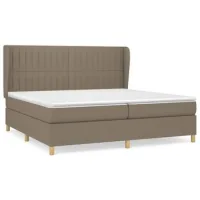 Maison Exclusive - Cama Box Spring Con Colchón Tela Gris Taupe 20