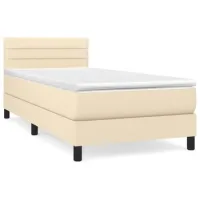 Maison Exclusive - Cama Box Spring Con Colchón Tela Color Crema 8