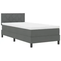 Maison Exclusive - Cama Tipo Box Spring Con Tiras Led Gris Oscuro