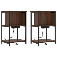 Maison Exclusive - Armario De Noche 2 Uds. Roble Marrón 38 X 31 X