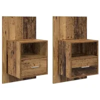 Maison Exclusive - Armario De Noche 2 Uds. Madera Vieja 50 X 32.5
