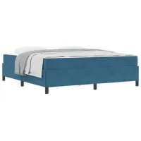 Estructura De Cama Azul Oscuro 180 X 200 Cm Tela Vidaxl