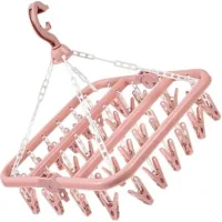 Bunthaus Hangage De Vêtements Capacité 32 Clips Multiples Espace Espace Des Pliables Efficaces Rack Séchage Pour Appartements Pliables Roses Airer La Maison