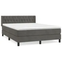 Maison Exclusive - Cama Box Spring Con Colchón Terciopelo Gris Os