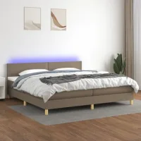 Maison Exclusive - Cama Box Spring Con Colchón Led Tela Gris Taup