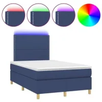 Maison Exclusive - Cama Box Spring Con Colchón Y Led Tela Azul 12