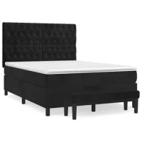 Maison Exclusive - Cama Box Spring Con Colchón Terciopelo Negro 1