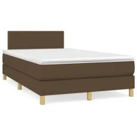 Maison Exclusive - Cama Box Spring Con Colchón Tela Marrón Oscuro