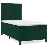 Maison Exclusive - Cama Box Spring Con Colchón Terciopelo Verde O