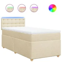 Maison Exclusive - Cama Box Spring Con Colchón Tela Color Crema 8