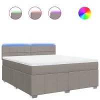 Maison Exclusive - Cama Box Spring Con Colchón Tela Gris Taupe 18
