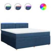 Maison Exclusive - Cama Box Spring Con Colchón Tela Azul 180x200