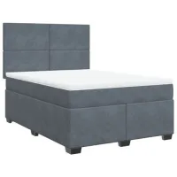Maison Exclusive - Cama Box Spring Con Colchón Terciopelo Gris Os