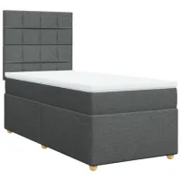 Maison Exclusive - Cama Box Spring Con Colchón Tela Gris Oscuro 9