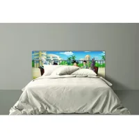 Oedim Cama Pvc Dragon Ball Super Comida De Personajes |200x60cm | Producto Oficial Y Original | Cabecero Ligero, Elegante, Resistente Y Económico, Colores