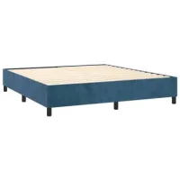 "somier De Láminas Sobre Patas Estructura De Cama 180x200 Cm Tela Terciopelo Azul Oscuro Tdl0207307"