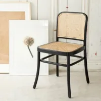 Silla De Madera De Caoba Maciza Y Rejilla