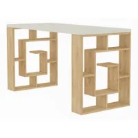 Escritorio De Madera "laberinto" 140 X 60 X 75 Cm - Blanco