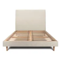 Cama 150x190 Cm Con Cabecero Tapizado - Tejido Lienzo Mate