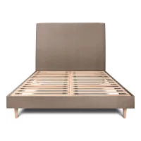 Cama 140x200 Cm Con Cabecero Tapizado - Tejido Terciopelo
