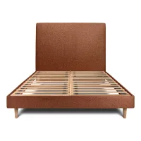 Cama De 90x200 Cm Con Cabecero Tapizado - Tejido Rizado