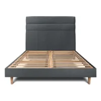 Cama 150x200 Cm Con Cabecero De Línea - Tejido Rizado