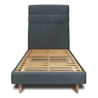 Cama De 135x190 Cm Con Cabecero De Línea - Tejido De Terciopelo