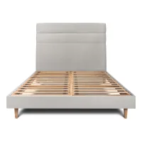 Cama 180x200 Cm Con Cabecero De Línea - Tejido Terciopelo