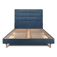 Cama 180x200 Cm Con Cabecero Tapizado - Tejido Lienzo Mate