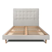 Cama 200x200 Cm Con Cabecero Tapizado - Tejido Terciopelo